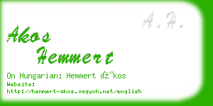 akos hemmert business card